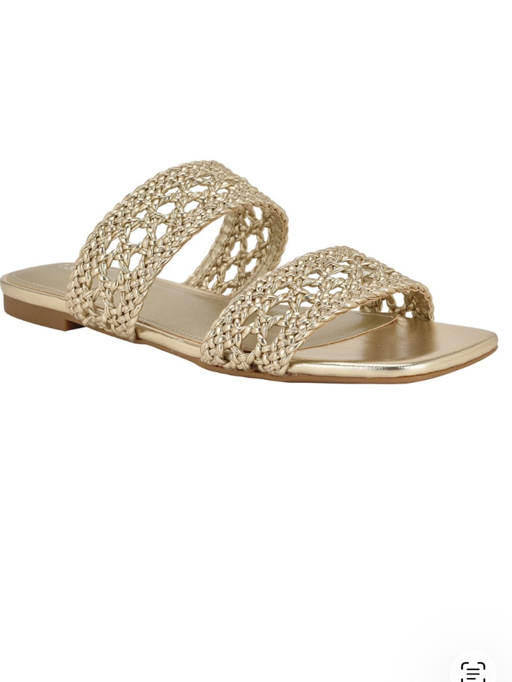 Calvin Klein Florency Gold Woven Slip On Sandals Size  6 NWOB